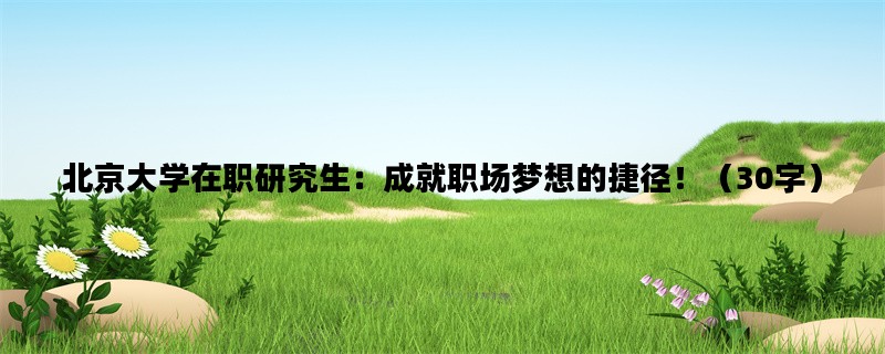 北京大学在职研究生：成就职场梦想的捷径！（30字）