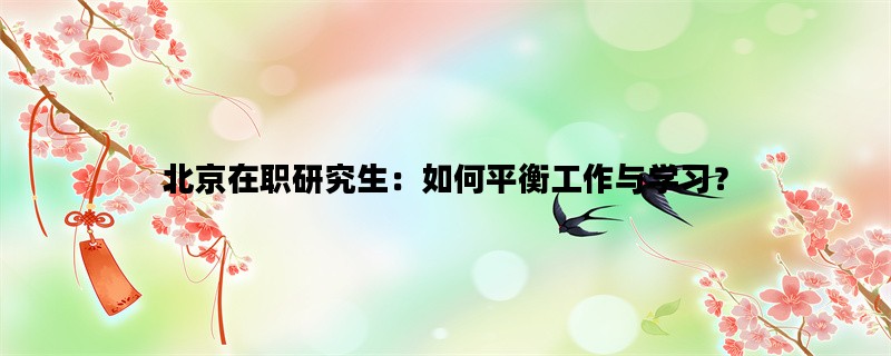 北京在职研究生：如何平衡工作与学习？