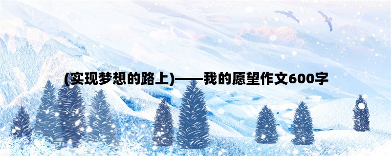 (实现梦想的路上)——我的愿望作文600字