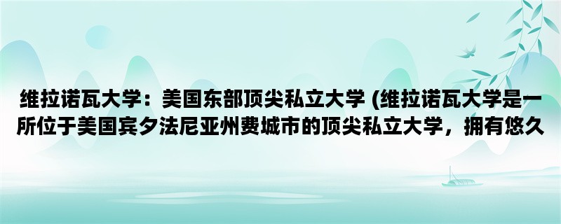 维拉诺瓦大学：美国东部