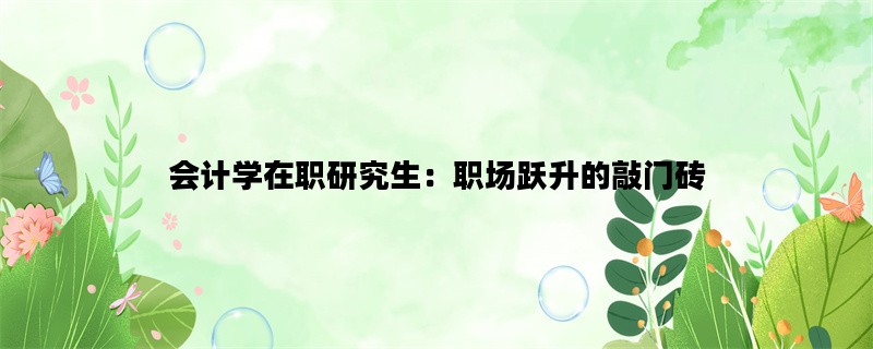 会计学在职研究生：职场跃升的敲门砖