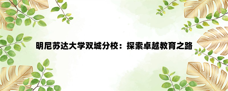 明尼苏达大学双城分校：探索卓越教育之路