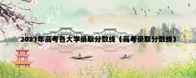 2021年高考各大学录取分