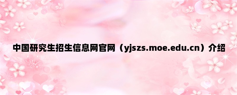 中国研究生招生信息网官
