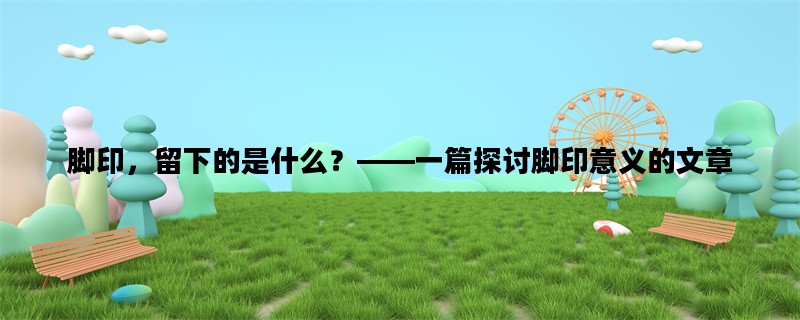 脚印，留下的是什么？——一篇探讨脚印意义的文章