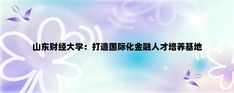 山东财经大学：打造国际