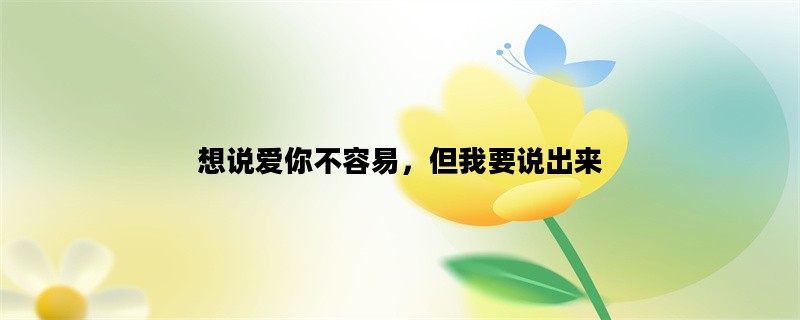 想说爱你不容易，但我要说出来