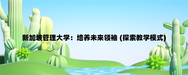 新加坡管理大学：培养未来领袖 (探索教学模式)