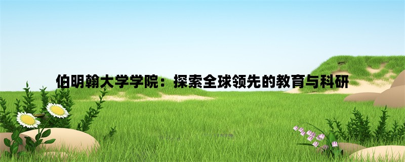 伯明翰大学学院：探索全球领先的教育与科研