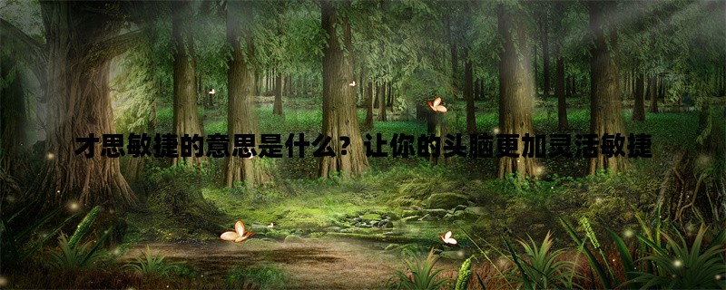 才思敏捷的意思是什么？让你的头脑更加灵活敏捷