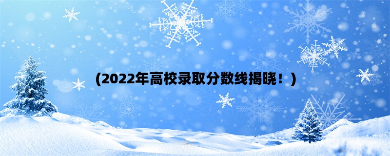 (2022年高校录取分数线揭