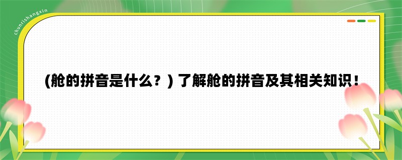 (舱的拼音是什么？) 了解