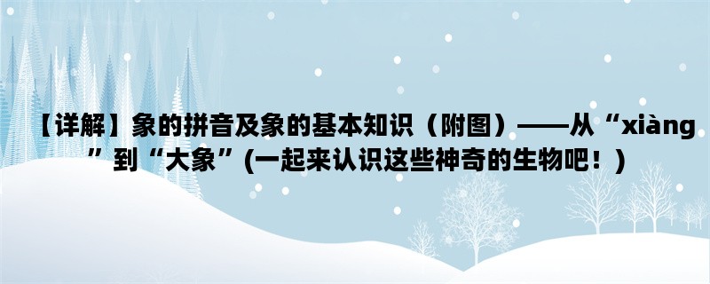 【详解】象的拼音及象的