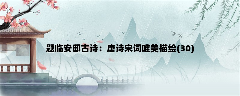 题临安邸古诗：唐诗宋词唯美描绘(30)