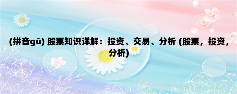 (拼音gǔ) 股票知识详解：
