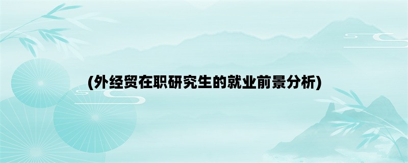 (外经贸在职研究生的就