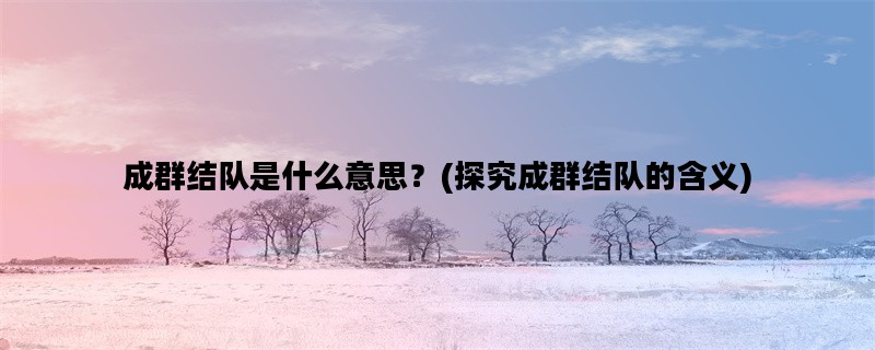 成群结队是什么意思？(探究成群结队的含义)