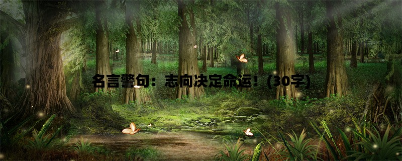 名言警句：志向决定命运