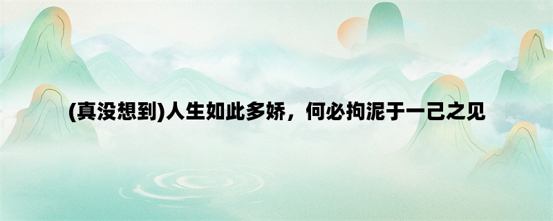 (真没想到)人生如此多娇