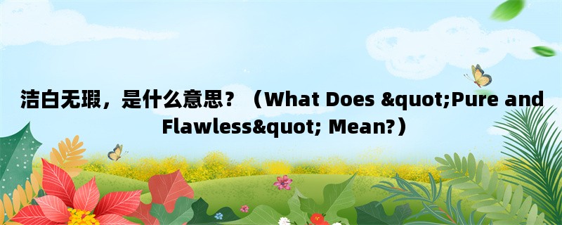 洁白无瑕，是什么意思？