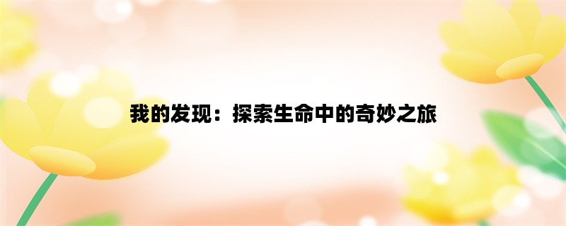我的发现：探索生命中的奇妙之旅
