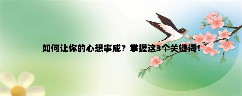 如何让你的心想事成？掌