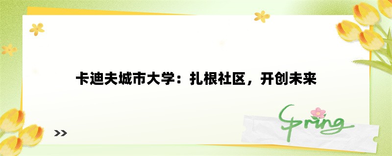 卡迪夫城市大学：扎根社