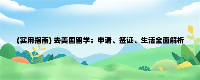 (实用指南) 去美国留学：申请、签证、生活全面解析