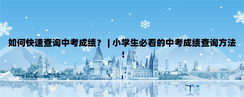 如何快速查询中考成绩？