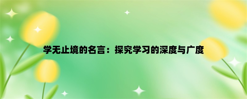 学无止境的名言：探究学习的深度与广度