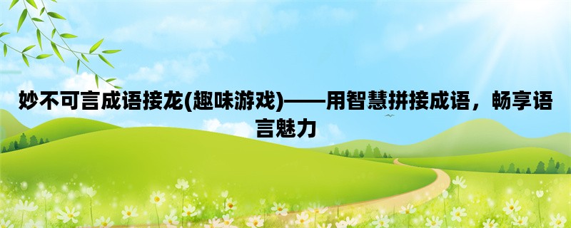 妙不可言成语接龙(趣味