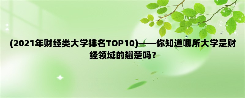 (2021年财经类大学排名