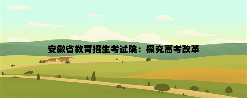 安徽省教育招生考试院：