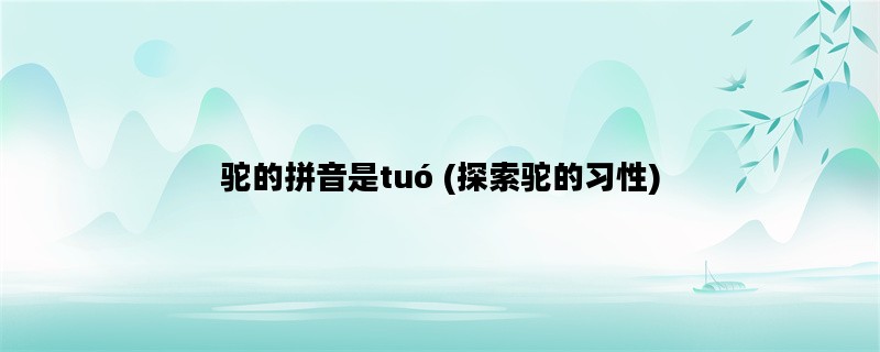 驼的拼音是tuó (探索驼的