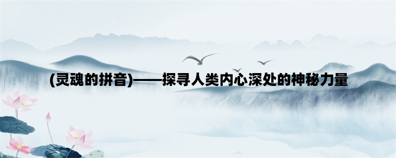 (灵魂的拼音)——探寻人