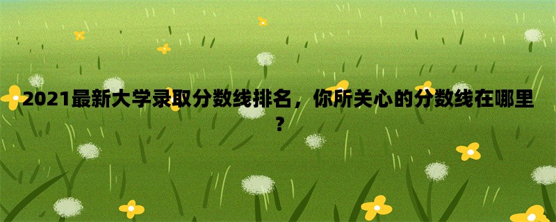 2021最新大学录取分数线