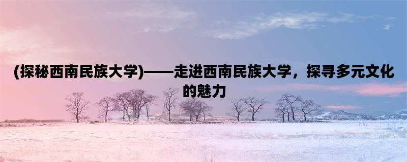 (探秘西南民族大学)——