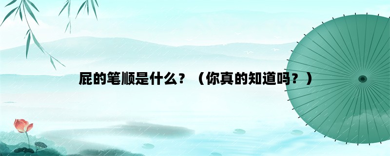 屁的笔顺是什么？（你真