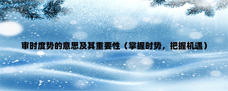 审时度势的意思及其重要性（掌握时势，把握机遇）