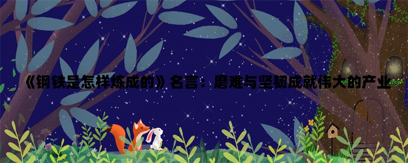 《钢铁是怎样炼成的》名