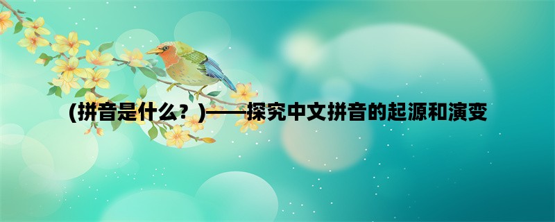 (拼音是什么？)——探究