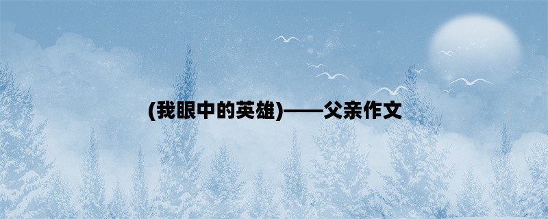 (我眼中的英雄)——父亲