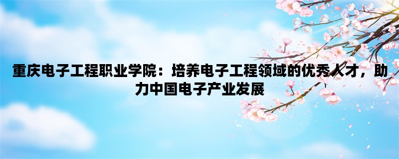 重庆电子工程职业学院：