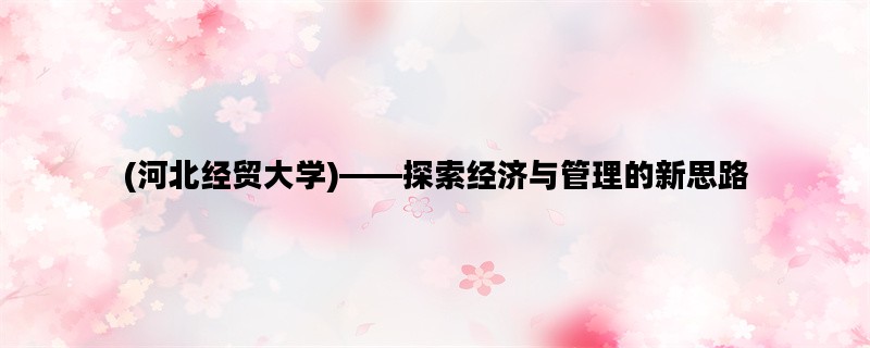 (河北经贸大学)——探索
