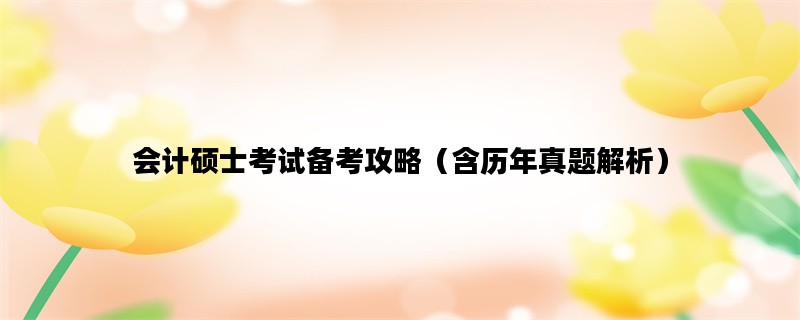 会计硕士考试备考攻略（