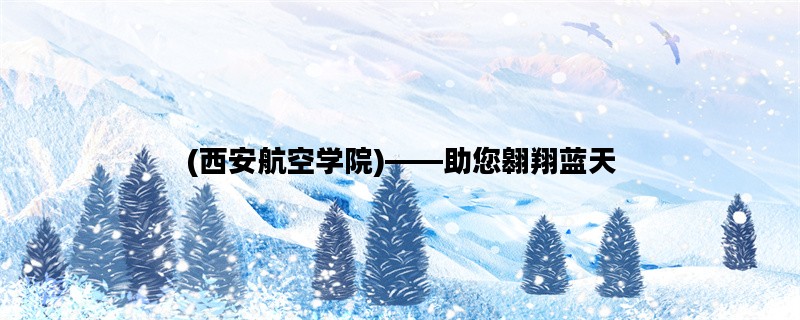 (西安航空学院)——助您翱翔蓝天