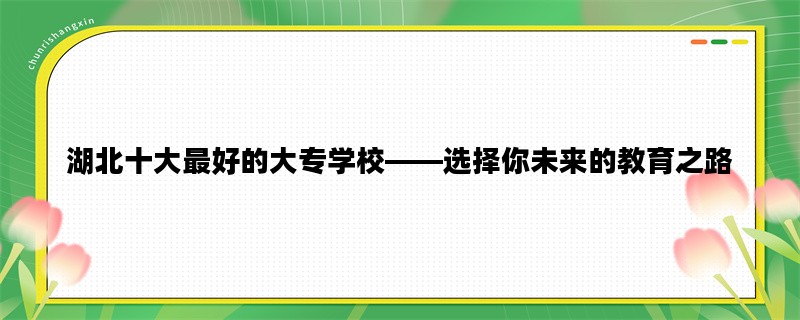 湖北十大最好的大专学校——选择你未来的教育之路