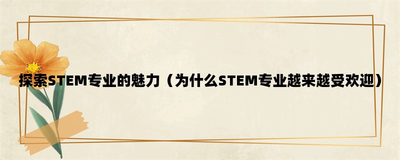 探索STEM专业的魅力（为什么STEM专业越来越受欢迎）