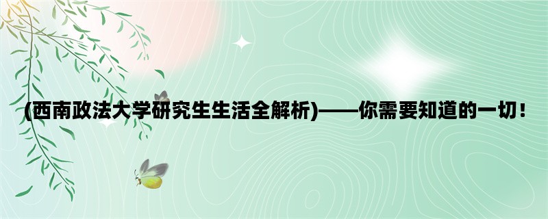 (西南政法大学研究生生
