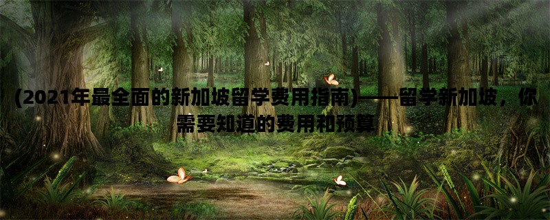 (2021年最全面的新加坡留